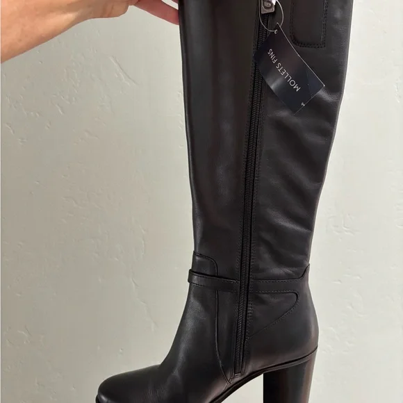 Naturalizer Black Heeled Genuine Leather Boots sz 8 Narrow Calf - Picture 5 of 13